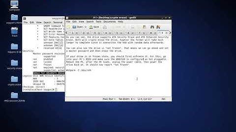How to cryptographically erase a SATA SED drive using hdparm