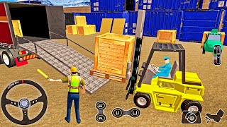 City Construction Sim 2018 - Forklift & Flatbed Truck Cargo Mission - Android Gameplay screenshot 3
