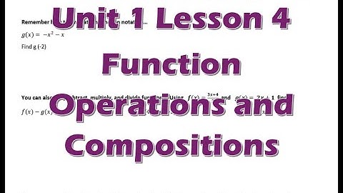 Function Operations  and Compositions