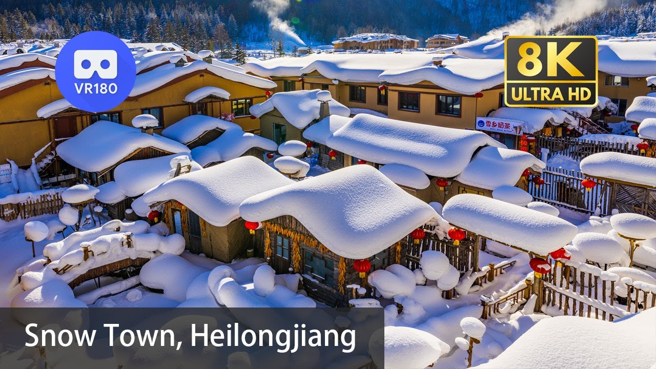 VR180】Travel China: Snow Town 雪乡| China's Most Beautiful Snow