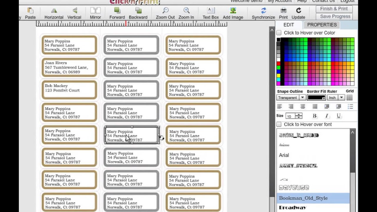 how-to-make-mailing-labels-with-iclick-n-print-youtube