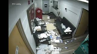 Woman damages lobby of Island Lake, IL Police Department
