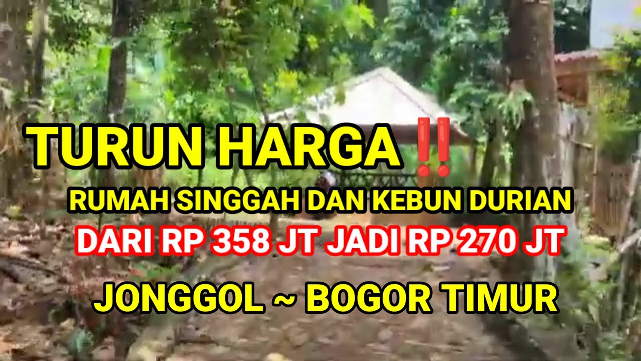 TURUN HARGA‼️RUMAH SINGGAH DAN KEBUN DURIAN 900 M² DARI RP 358 JT JADI RP 270 JT JONGGOL BOGOR TIMUR