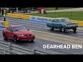 Ford Mustang vs Classic car drag race