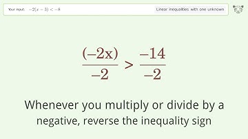 Solving Linear Inequalities: -2(x-3) is Smaller Than -8