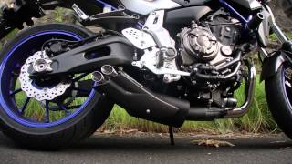 YAMAHA MT07 PRUNUS Muffler Sound フルエキゾーストマフラー - YouTube