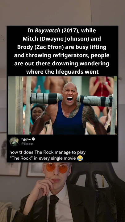 In Baywatch (2017), while Mitch (Dwayne Johnson) and Brody (Zac Efron) are busy lifting