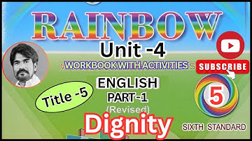 @5th standard English workbook Rainbow unit 5 #Dignity
