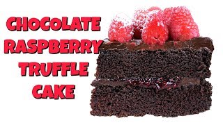 Chocolate Raspberry Truffle Cake No Mixer Required Youtube