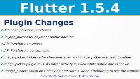 Flutter Plugin Changes | Flutter 1.5.4 Release Updates | iOS | Web | Google I/O 2019
