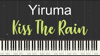 Kiss The Rain - Yiruma (Piano Tutorial with Sheets and Midi Visualizer)
