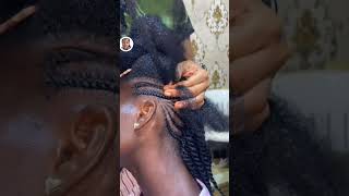 Mohawk braids on Natural Hair #naturalhairstyles #protectivehairstyles #viral #viralvideo #trending