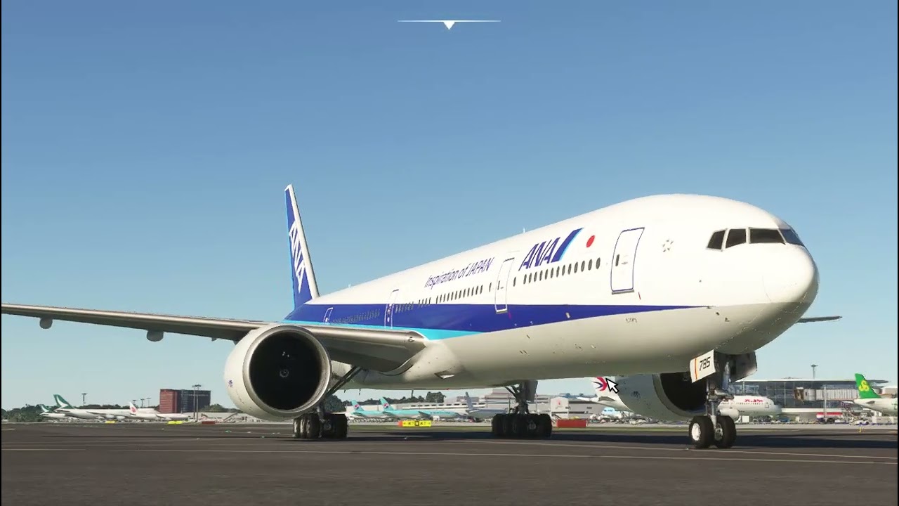 NH007 Landing to Narita From SFO B777 300ER