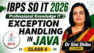 Exception Handling in Java || By Dr. Sini Shibu (IT Expert)
