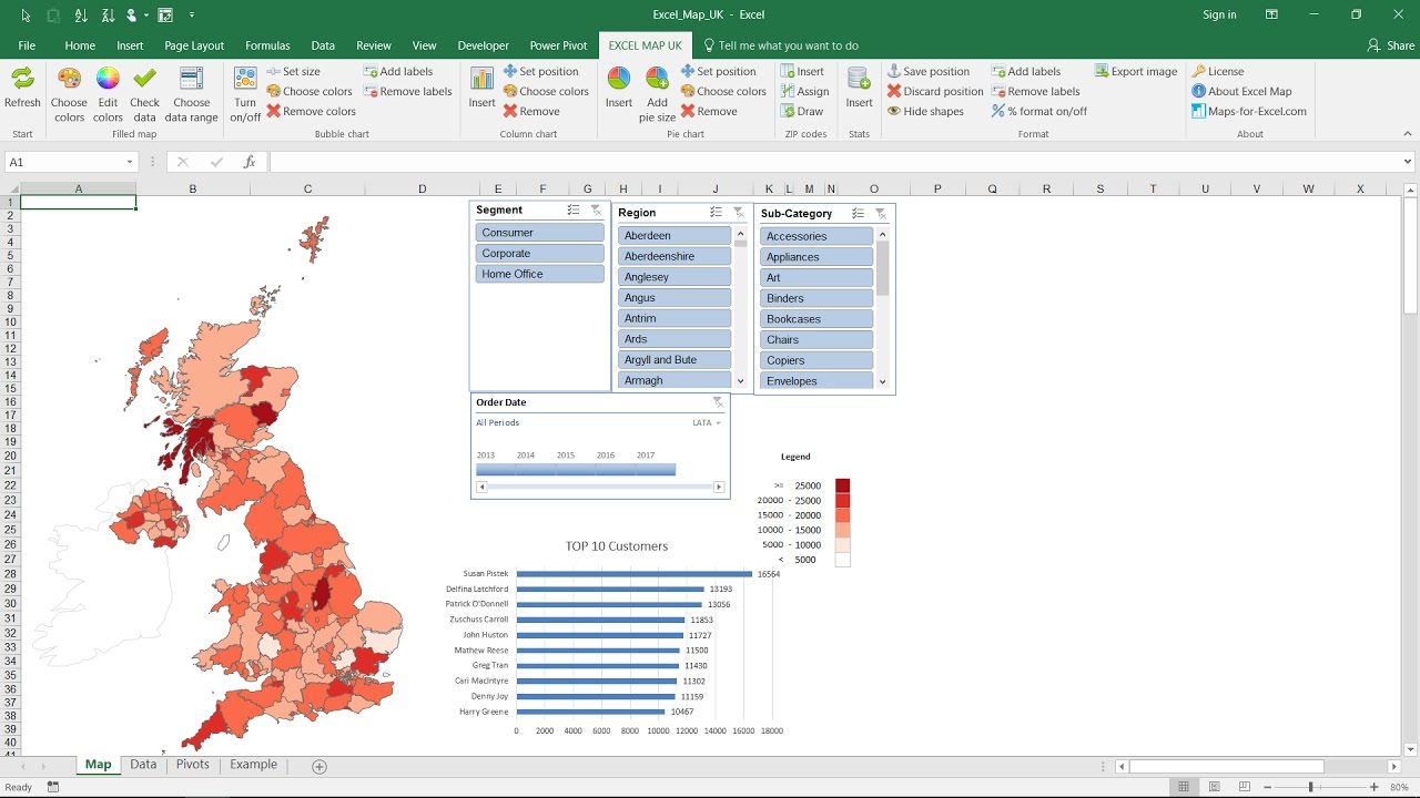 Excel Map Chart Cities