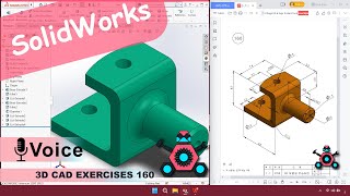 SolidWorks | 3D CAD EXERCISES 160 | StudyCadCam | Solution Tutorial |