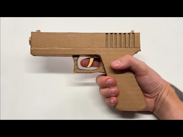 How to make a cardboard glock that shoots - YouTube