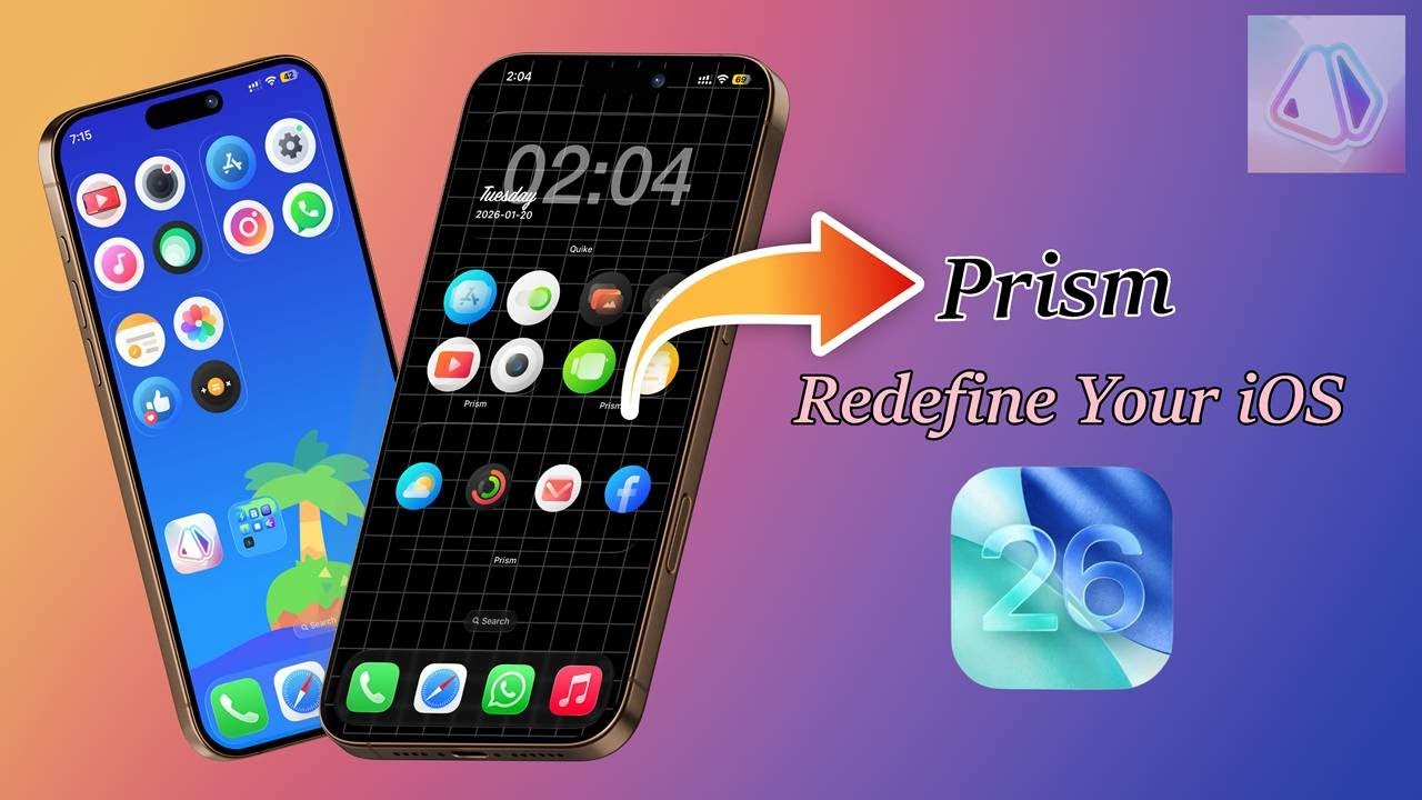 PrismLite on iOS 26 – Jailbreak-Style Icon Theming (No Jailbreak Needed!)