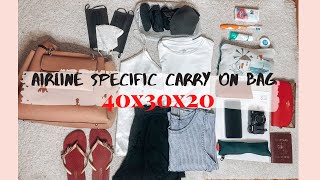 HOW TO PACK AIRLINE SPECIFIC CARRY ON 40X30X20 BAG | WIZZ AIR