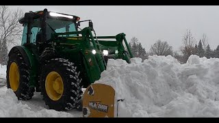 Blizzard Buster John Deere 5090M Tractor Expandable Pusher Blade Plowing My Office #310