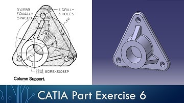 CATIA Part Design Exercise 6 - Column Support