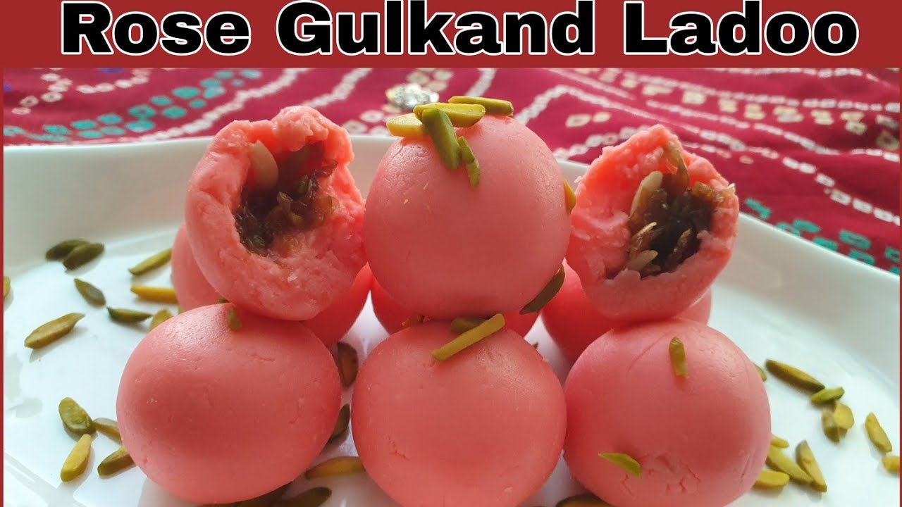 Rose Gulkand Ladoo | Rose laddu | Gulkand rose diwali sweet | Stuffed gulkand rose laddoo | Chatoro ki Rasoi