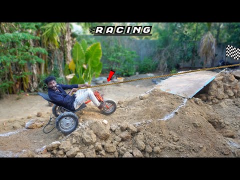 Home made 3 Wheel Vehicle With Rope Pulling Challenge 💯கயிறு மட்டும் வைத்து ஓடும் வண்டி..! Sathish 