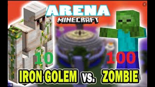 Minecraft 10 Iron Golem Vs 100 Zombies