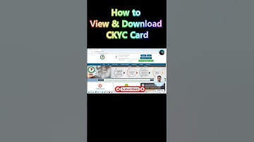 How to download your CKYC Card | Ckyc download #ckyc #kyc