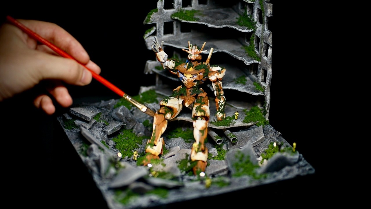 I Made a Custom Gundam Diorama for the First Time! [The Fall of Aerial] Gunpla