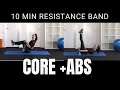 10 Minute BEST Theraband Abdominal and Core Exercises | Flatten & Tone Tummy (effective routine!)