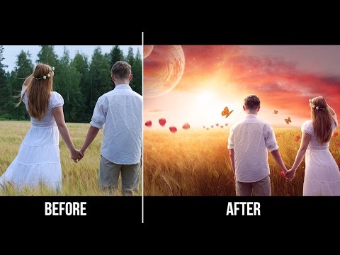 Couple Wedding Photos Editing in Photoshop Fantasy Look | Change Background | Photography