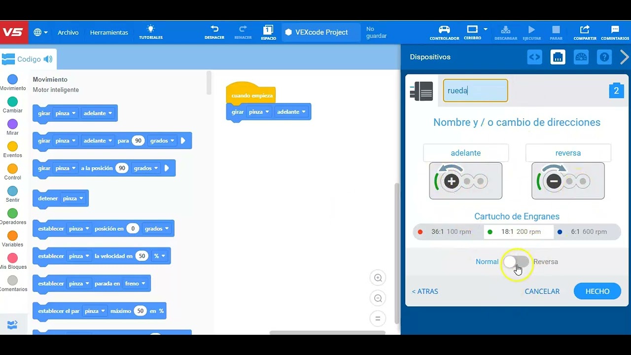 programando el v5 de vex - YouTube