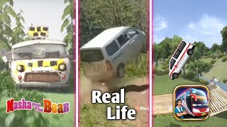 Masha and the Bear VS Real Life VS BUSSID || Meme BUSSID