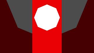 White Octagon Red Background Down To Up #shorts