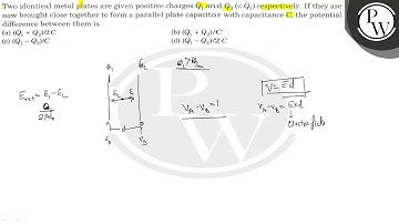 Two identical metal plates are given positive charges \( Q_{1} \) a...