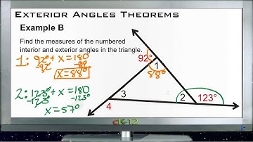 Exterior Angles Theorems: Examples (Basic Geometry Concepts)