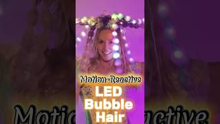 LED Bubble Hair with Motion-Reactive Rain Effects | CircuitPython Wearable Tutorial #adafruit