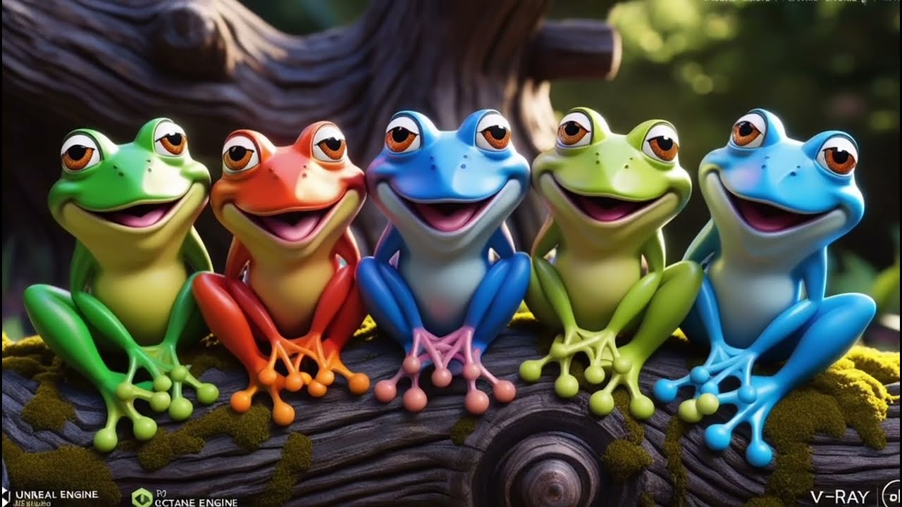 "🌊 Jumping Fun! 5 Little Frogs Singing & Splashing in the Pool | Nursery Rhymes Sing-Along! 🎶🐸"