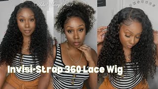 NEW 👀 INVISI-STRAP 💛 360 GLUELESS 💛Lace Frontal Wig Water Wave Hair FT Ashimaryhair