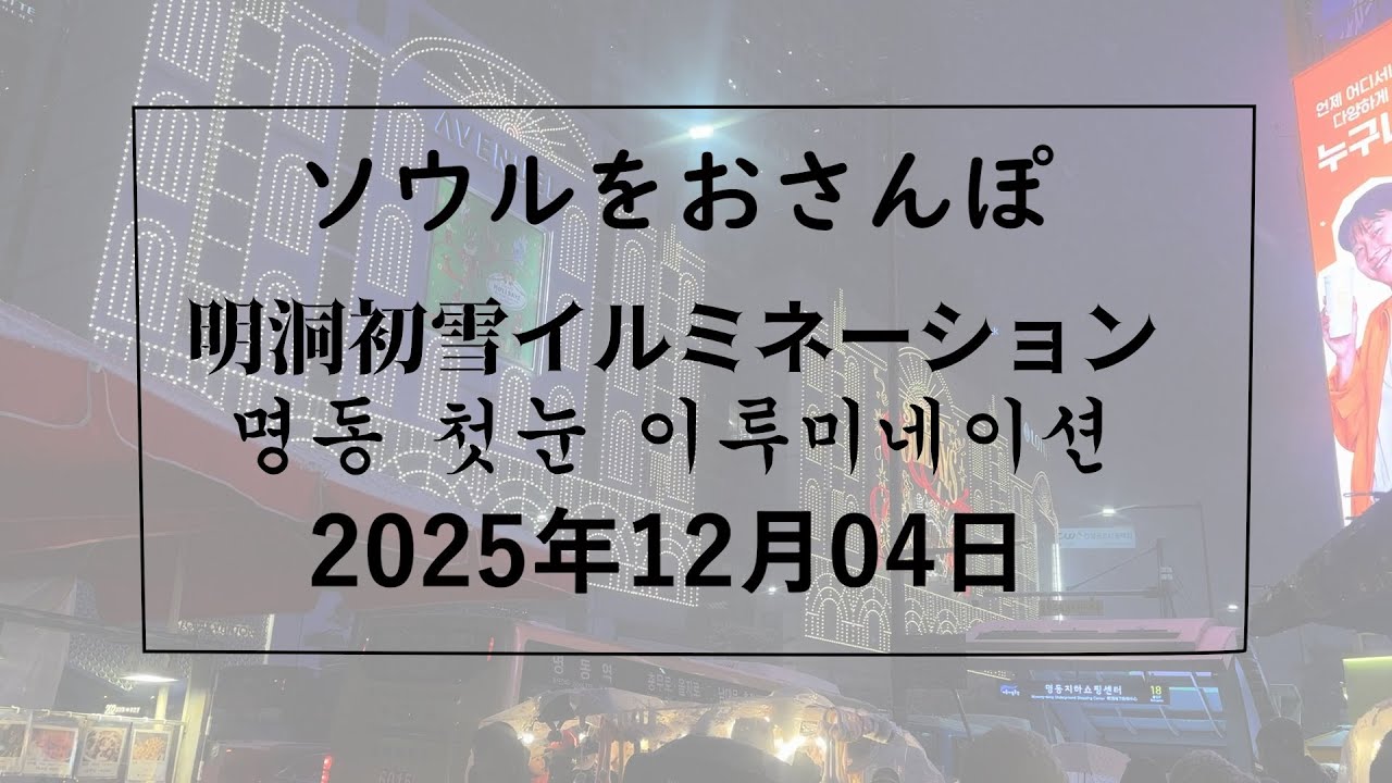 【韓国】ソウルをおさんぽ vol336　　2025.12.04　明洞初雪イルミネーション編