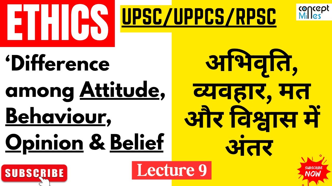 difference among ATTITUDE, OPENION, BEHAVIOR, BELIEF ||अभिवृति, धारणा, व्यवहार और विश्वास  में अंतर