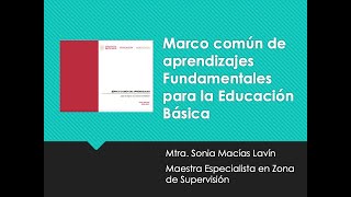 Marco Común de Aprendizajes Fundamentales para el regreso a la nueva normalidad.