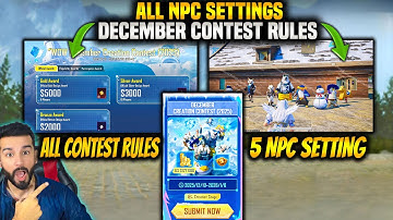WOW DECEMBER CREATION CONTEST 2025 | HOW TO ADD NPC DECEMBER CREATION CONTEST PUBG MOBILE