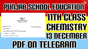 11th class Chemistry Term-1 real paper | 13 december 2021 | PSEB Term-1 exams |#pseb#chemistry#term1