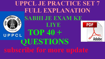 Practice set 7 full explanation!!! UPPCL JE AND other je exam!!! ARUN SIR