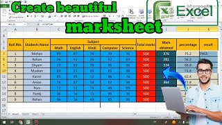 How to make beautiful marksheet in Excel 🔥🔥 || make marksheet tutorials in Excel
