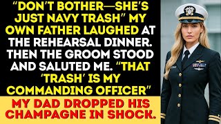 “She’s Just Navy Trash” My Dad Said at The Wedding — Then Dropped His Glass When the Groom Said… Update