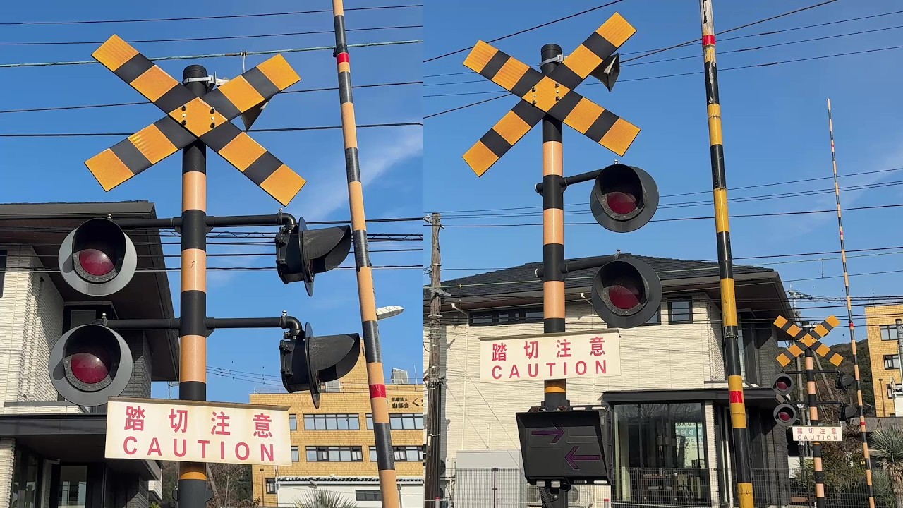 【踏切】2つの踏切の距離が近すぎる熊本電鉄のダブル踏切【熊本電鉄】