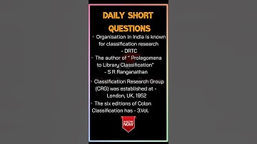 Daily Short Questions | Library Science Classroom | #shorts #libraryscience